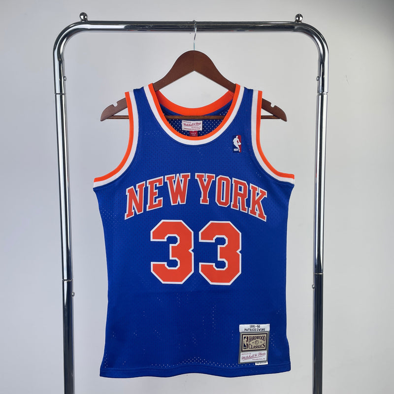 Regata New York Knicks Patrick Ewing Azul 1991/92 - Hardwood Classics