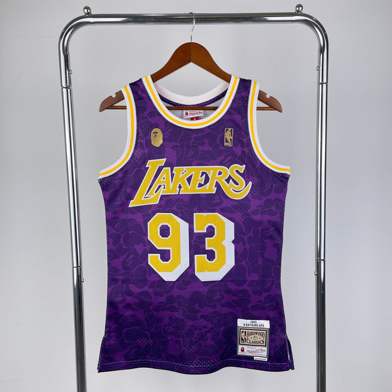 Regata BAPE x Mitchell & Ness Lakers Roxa ABC Basketball Swingman 1993 - Hardwood Classics