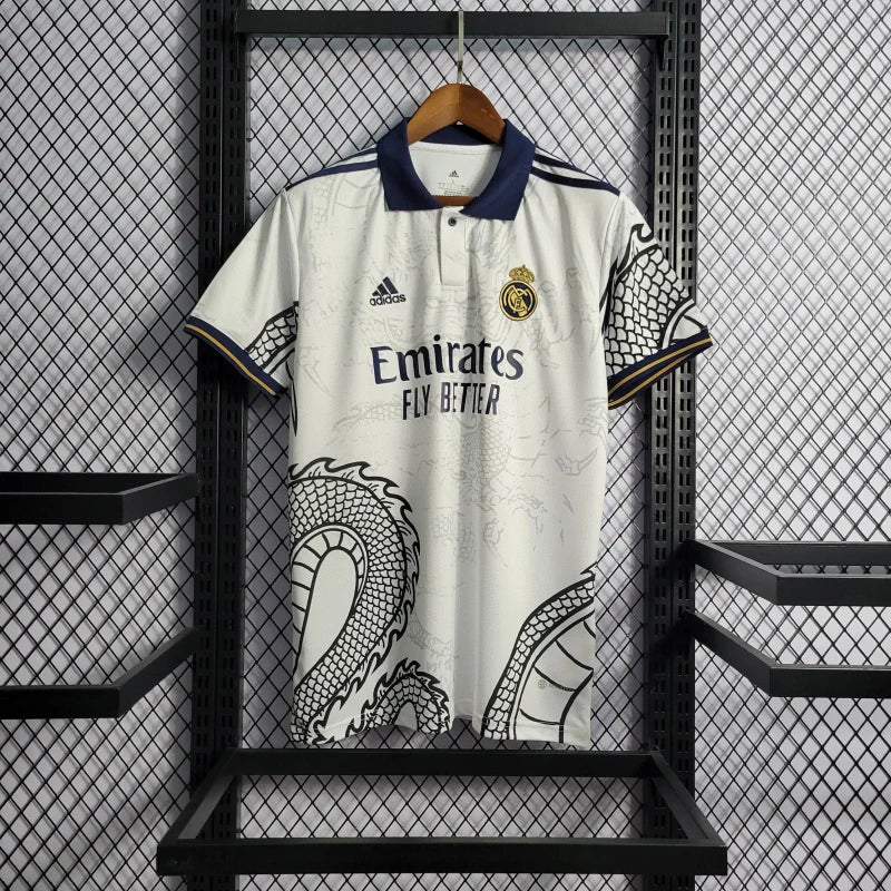 Camisa Real Madrid Dragon Branca 2022/23 Torcedor - Masculina