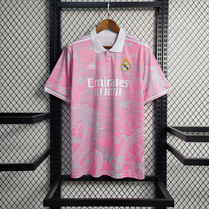 Camisa Real Madrid Dragon Pink 2023 Torcedor - Masculina