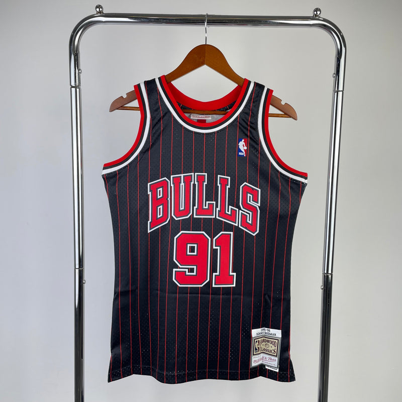 Regata Chicago Bulls Dennis Rodman Preta 1995/96 - Hardwood Classics