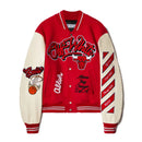Jaqueta Off-White c/o Chicago Bulls Varsity Patchwork